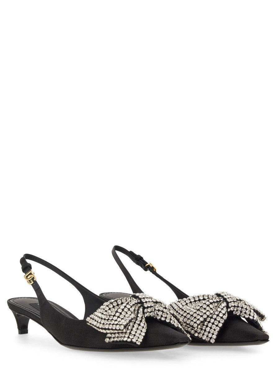 SATIN SLING-BACK WITH RHINESTONE EMBROIDERY 2