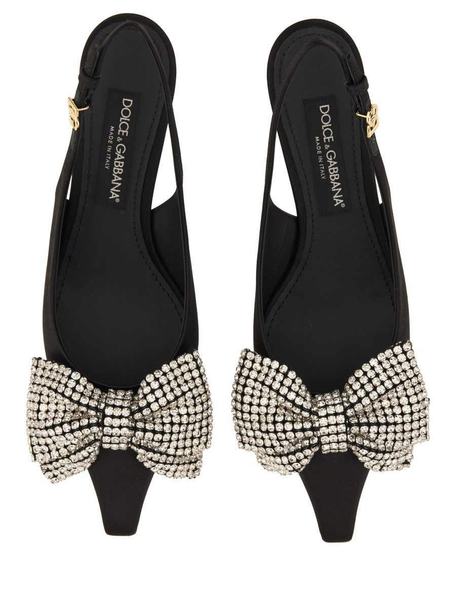 SATIN SLING-BACK WITH RHINESTONE EMBROIDERY 3