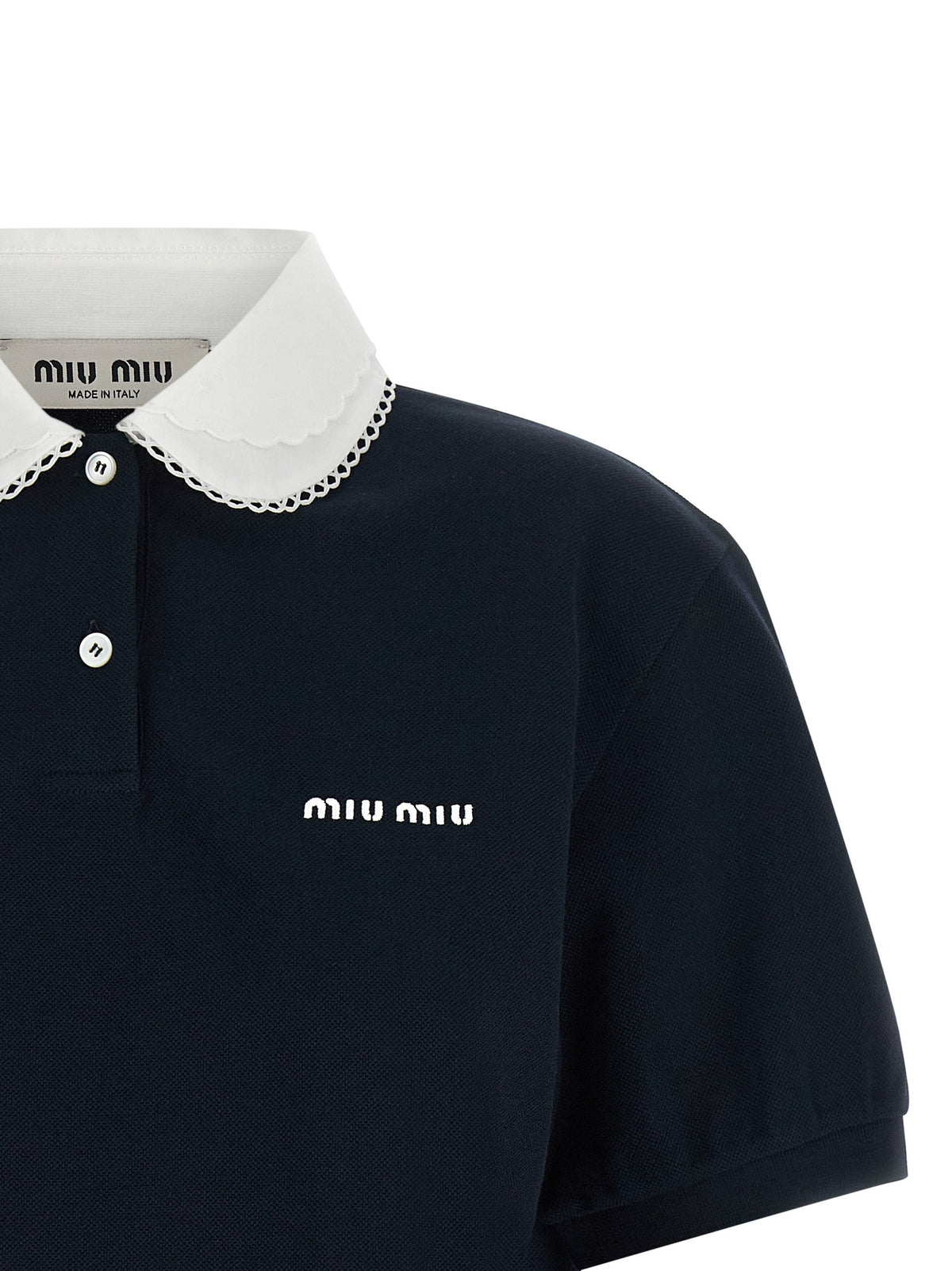 Scalloped collar polo shirt 3