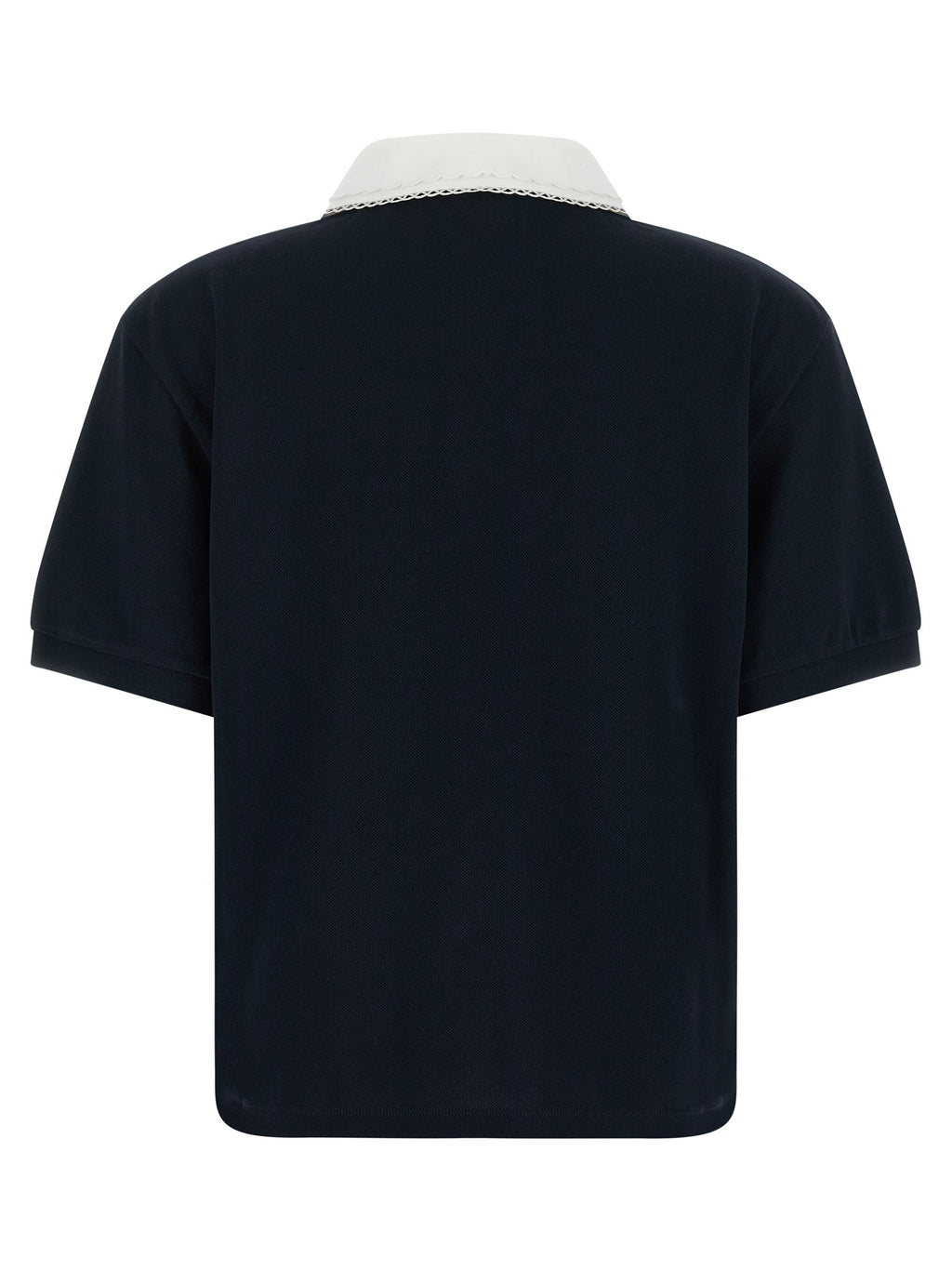 Scalloped collar polo shirt 2