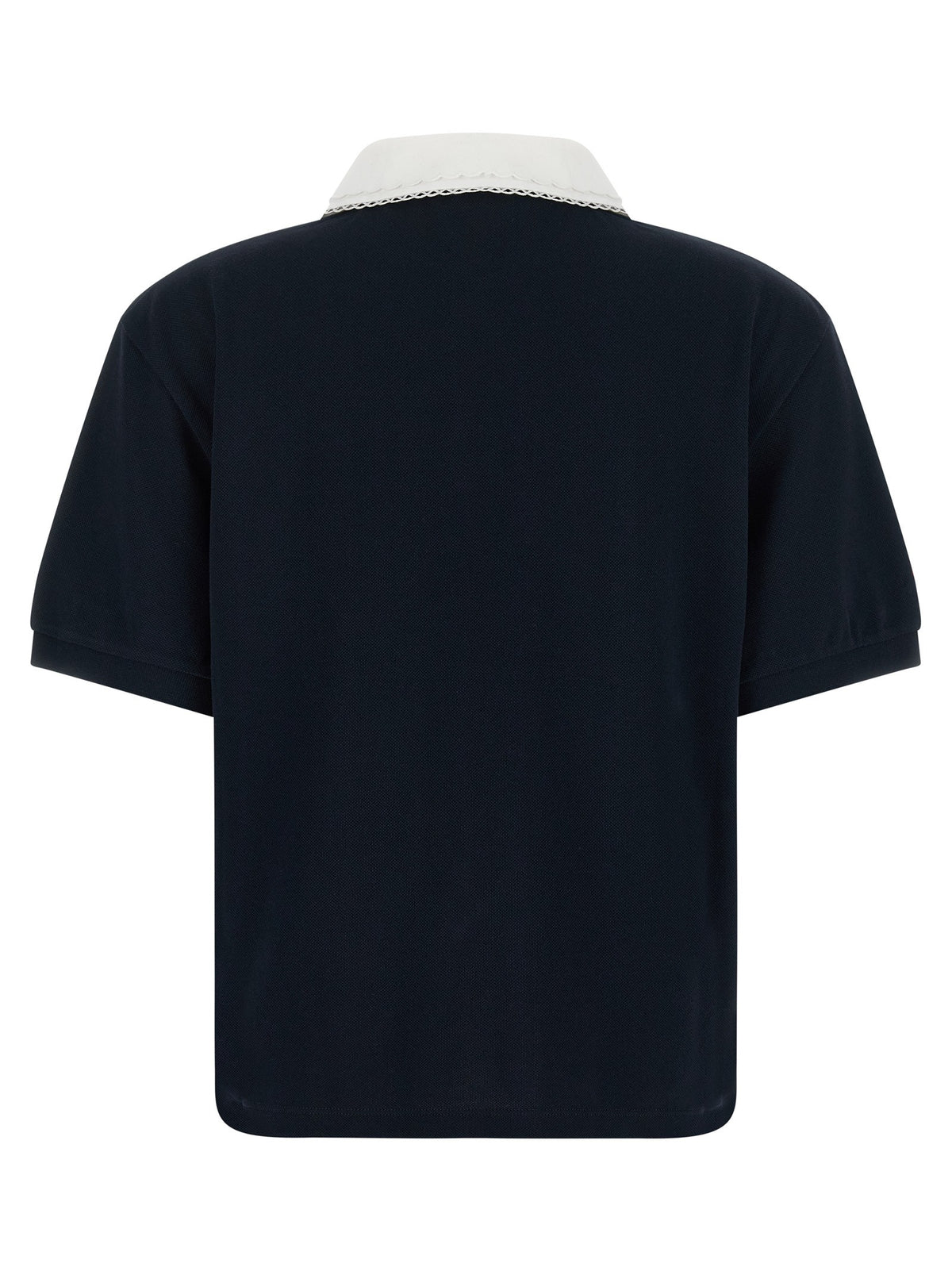 Scalloped collar polo shirt 2