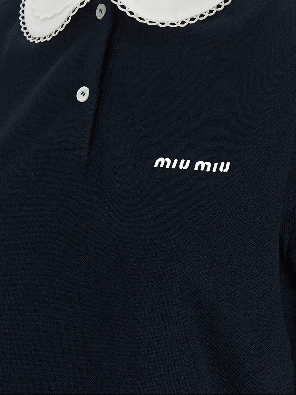 Scalloped collar polo shirt 4