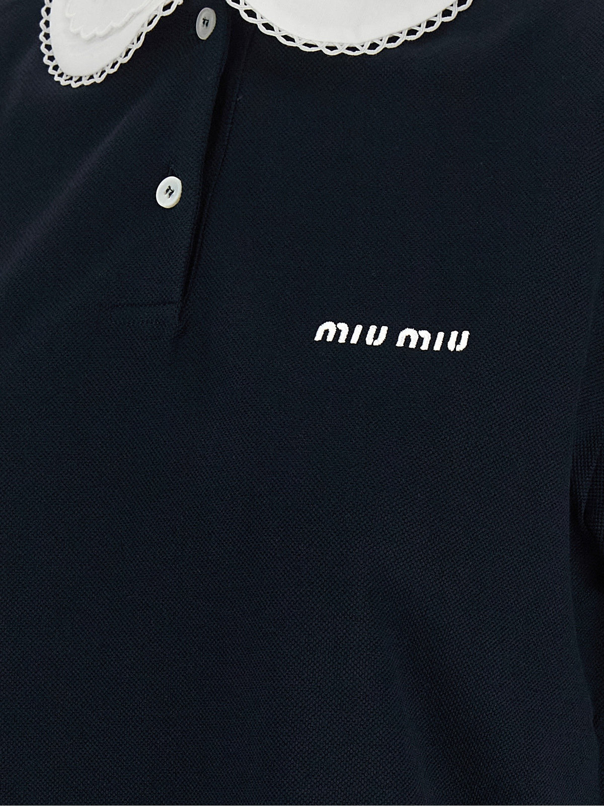 Scalloped collar polo shirt 4