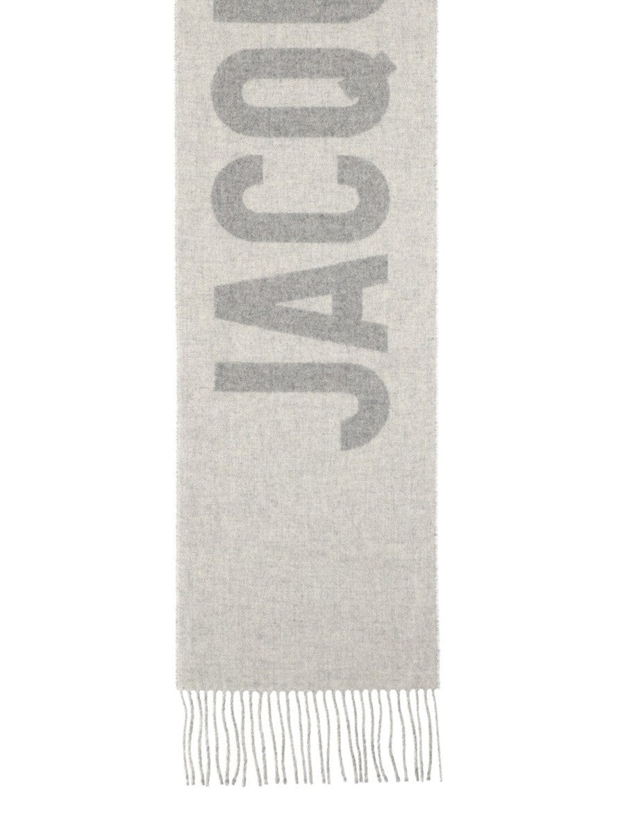 Sciarpa In Lana con Frange e Logo 2