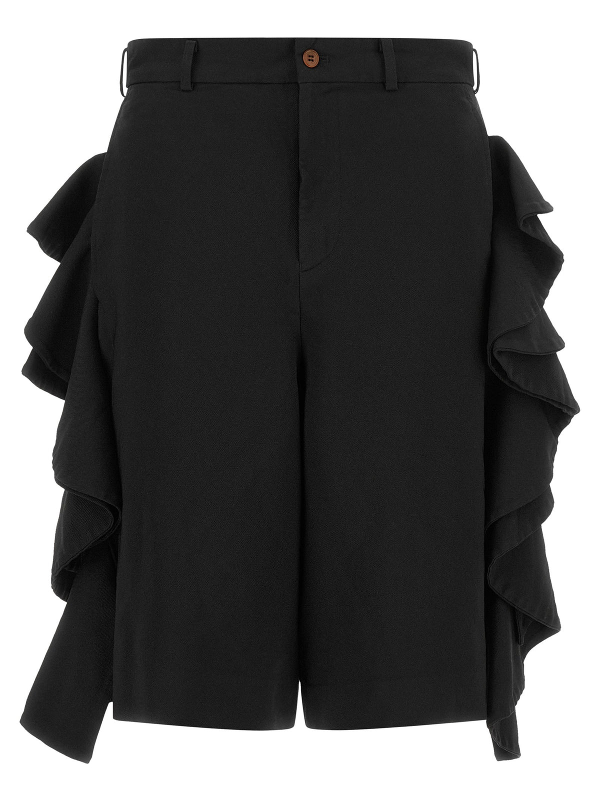Sculptural ruffle bermuda shorts