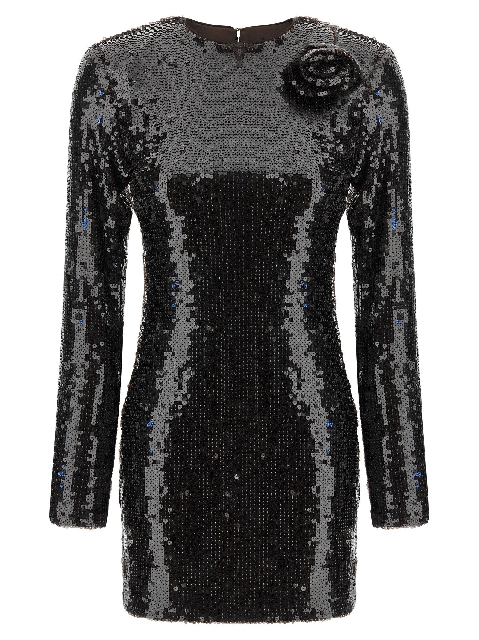 Sequin dress with flower