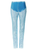 Sequin mesh pants