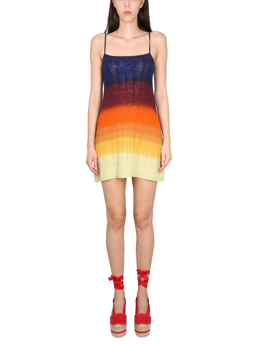 SHADED WOOL MINI DRESS