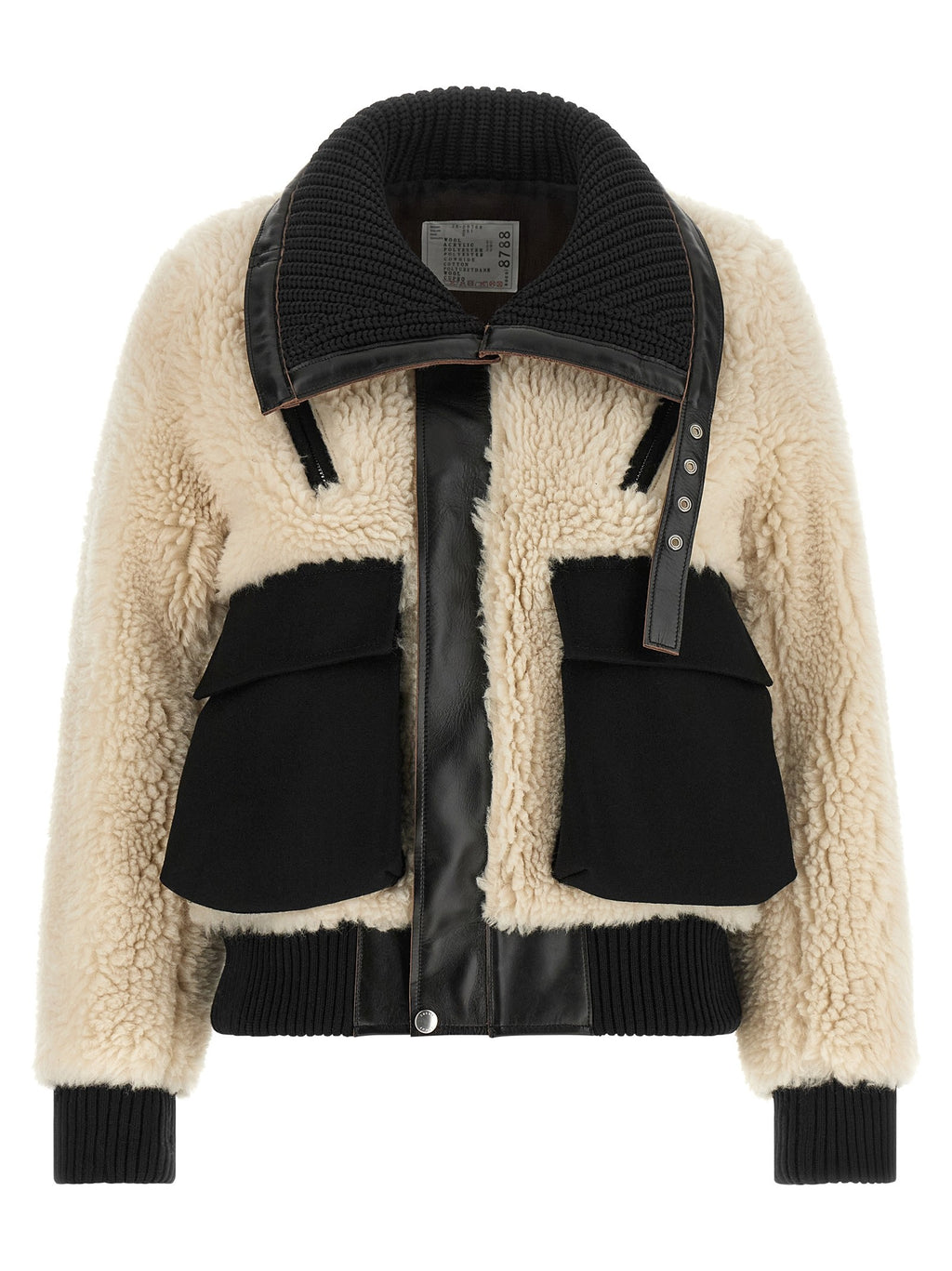 Shearling effect wool jacket