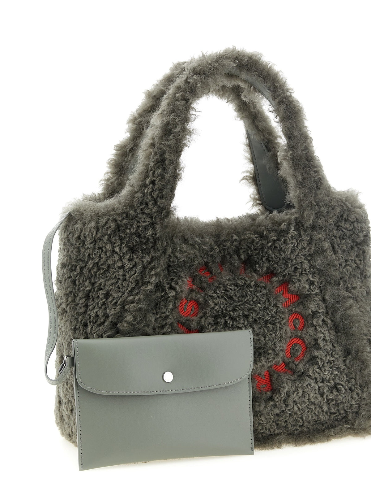 Shearling logo shopping bag 3