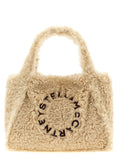 Shearling logo shopping bag