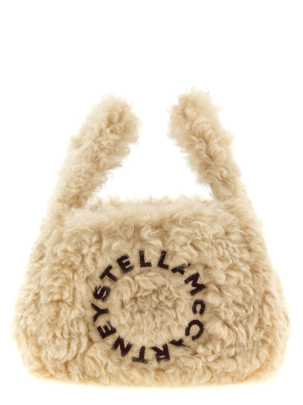 Shearling logo shoulder bag