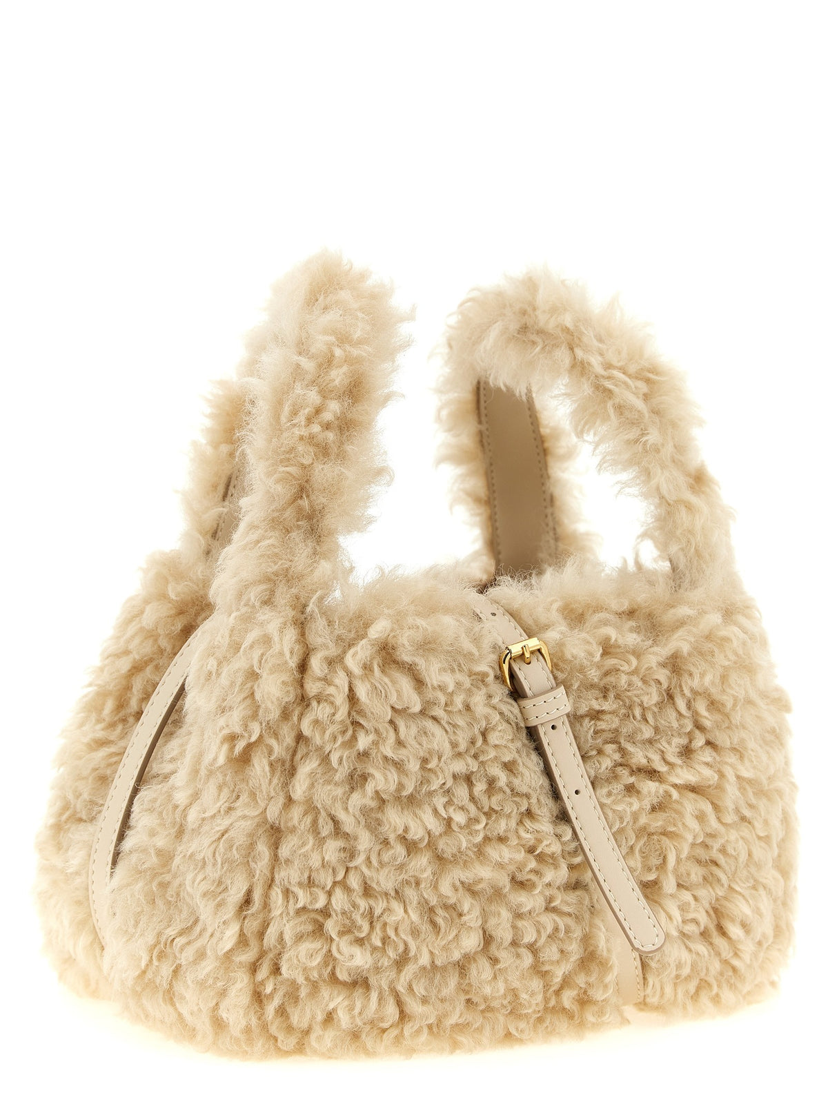Shearling logo shoulder bag 2