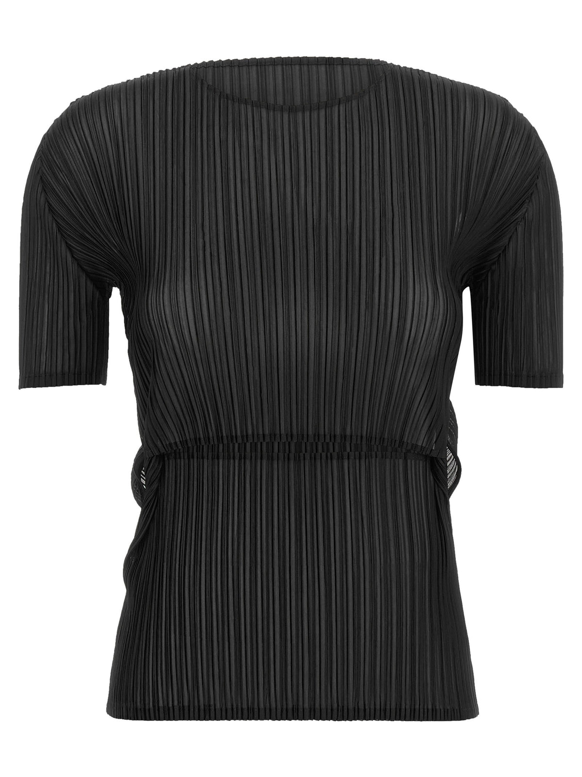 'Sheer Slit Pleats' top