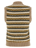 Shetland acquard knit vest 2