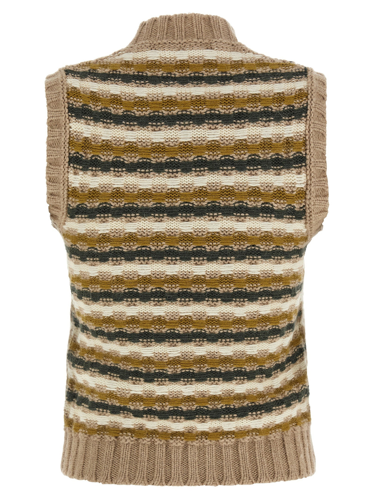 Shetland acquard knit vest 2
