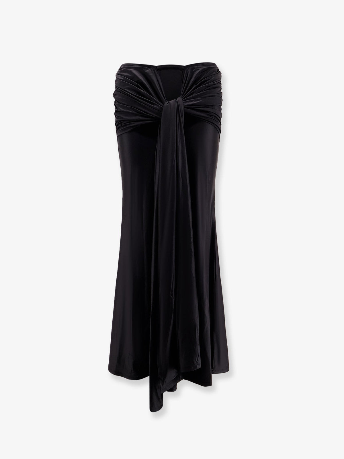 Shiny microfiber skirt with satin effect