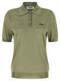 Shiny viscose polo shirt