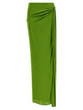 Shiny viscose skirt