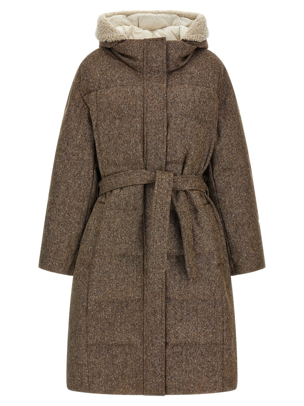'Shiny Zipper Pull' down jacket
