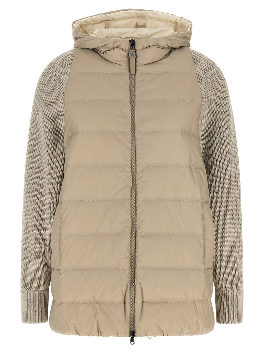'Shiny Zipper Pull' down jacket