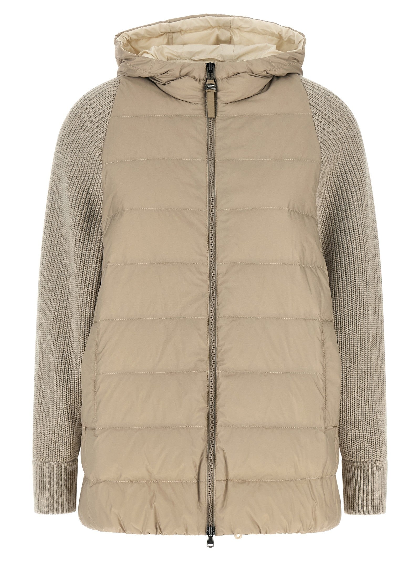'Shiny Zipper Pull' down jacket