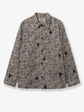 Shirt jacket with melange inlay