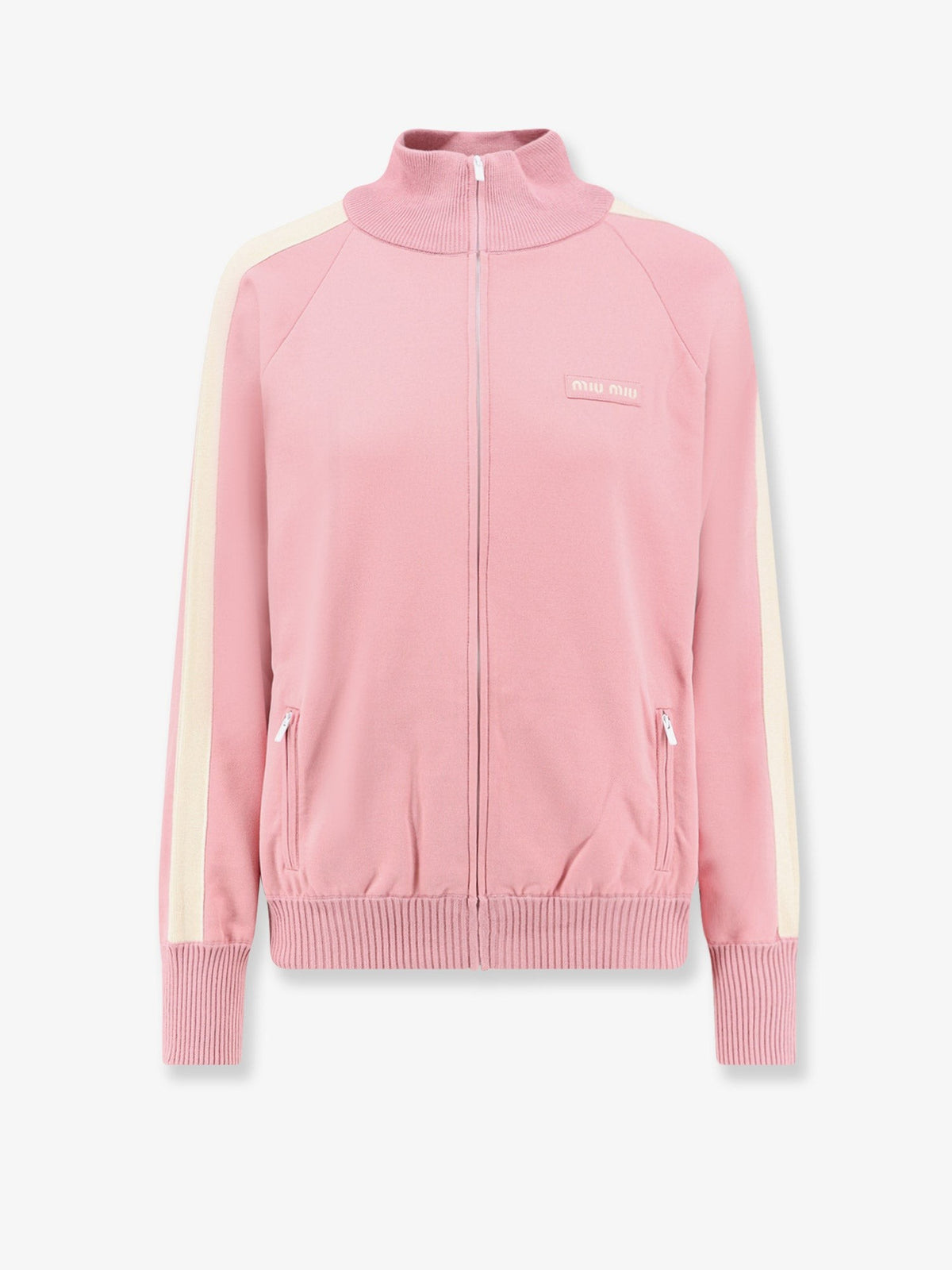 Silk blend cardigan with embroidered logo patch