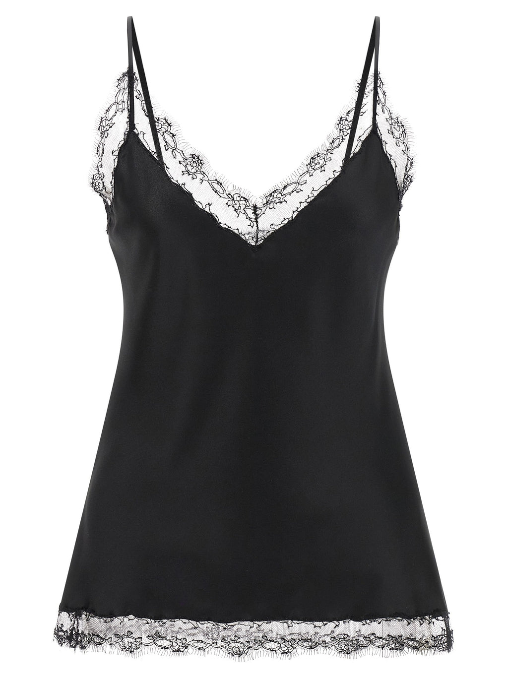 Silk Lingerie Top with Lace