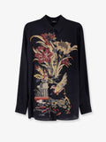 Silk shirt with frontal print