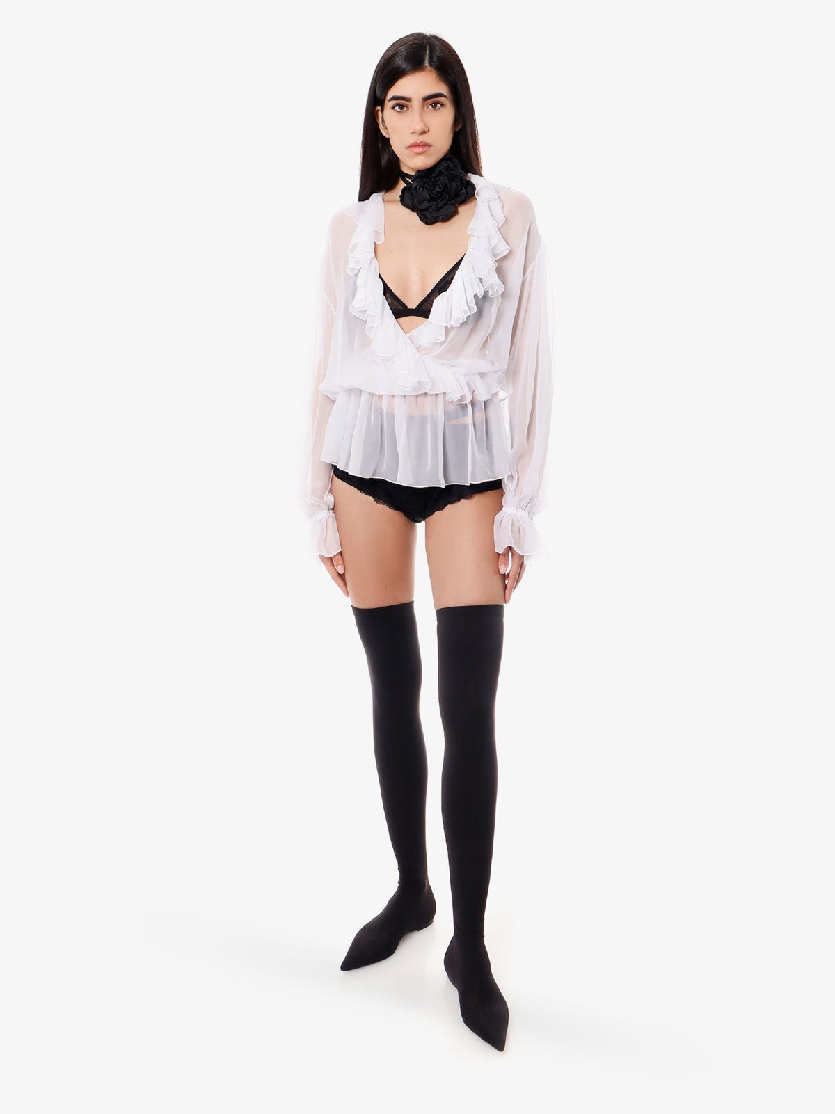 Silk shirt with rouches 2