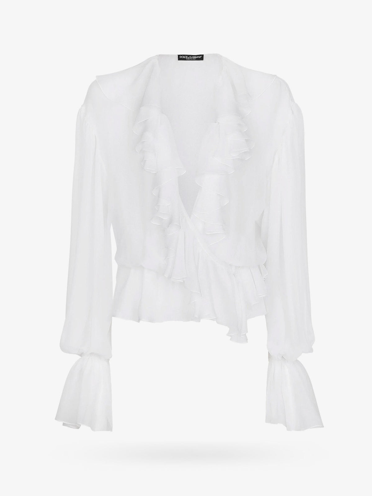 Silk shirt with rouches