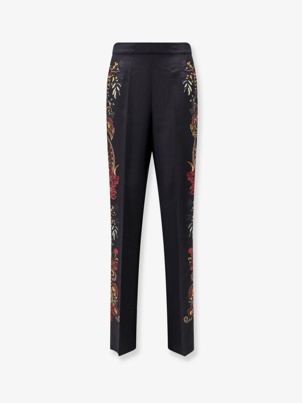 Silk trousers with paisley pattern