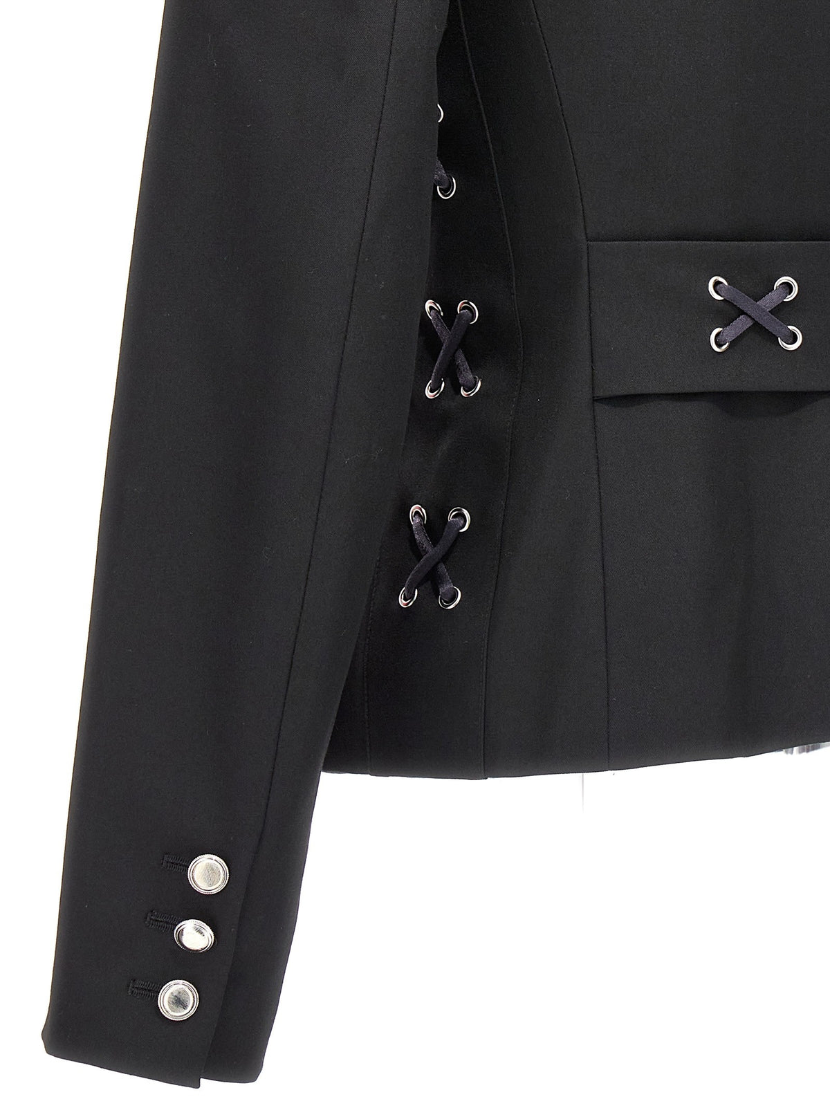 Single breast lace-up blazer jacket 4