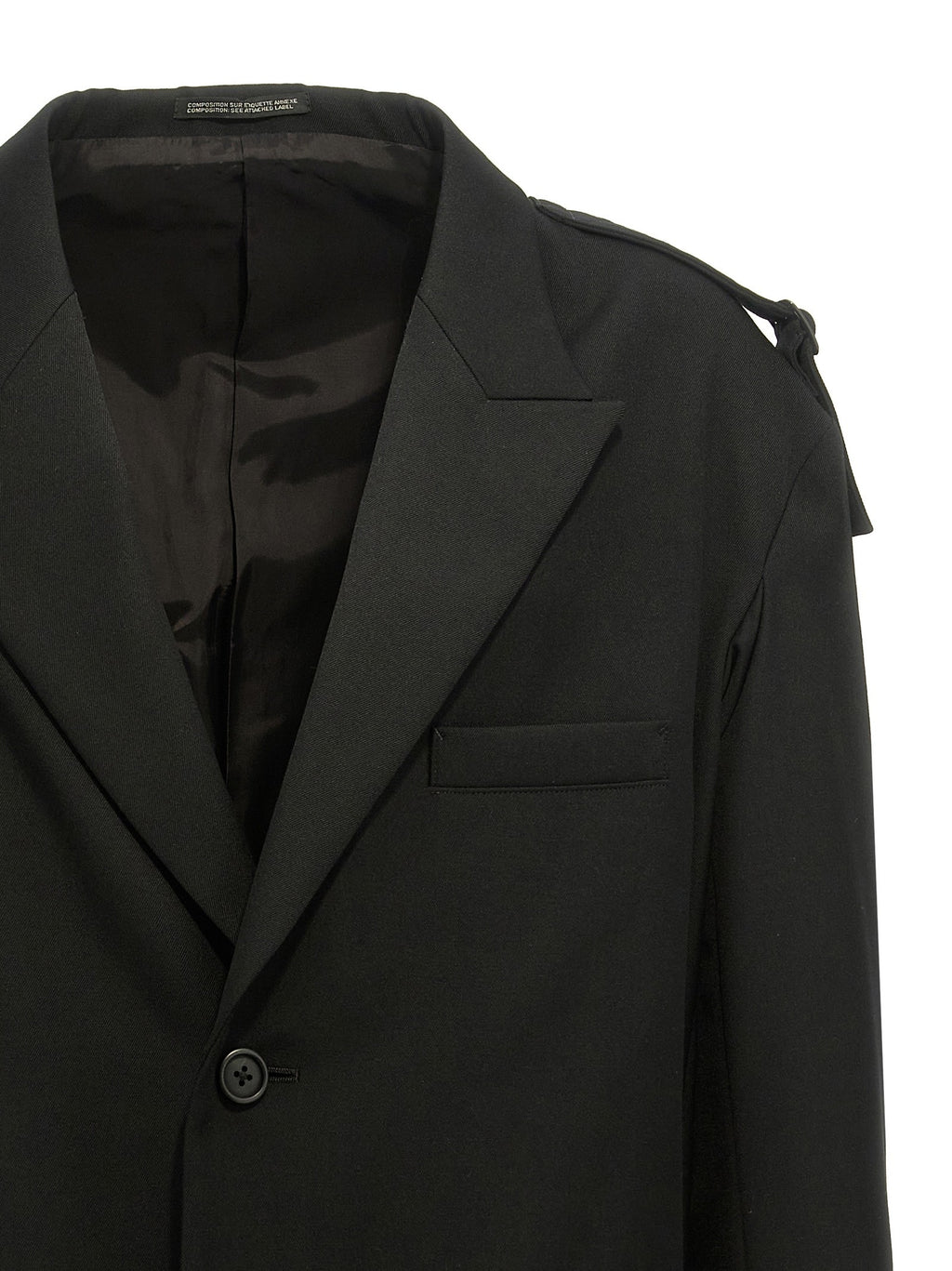 Single-breasted blazer with strap detail 3
