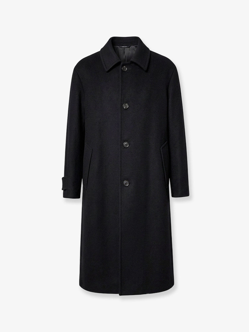 Single-breasted double-faced wool and cashmere cloth coat