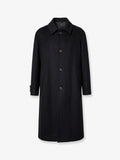 Single-breasted double-faced wool and cashmere cloth coat
