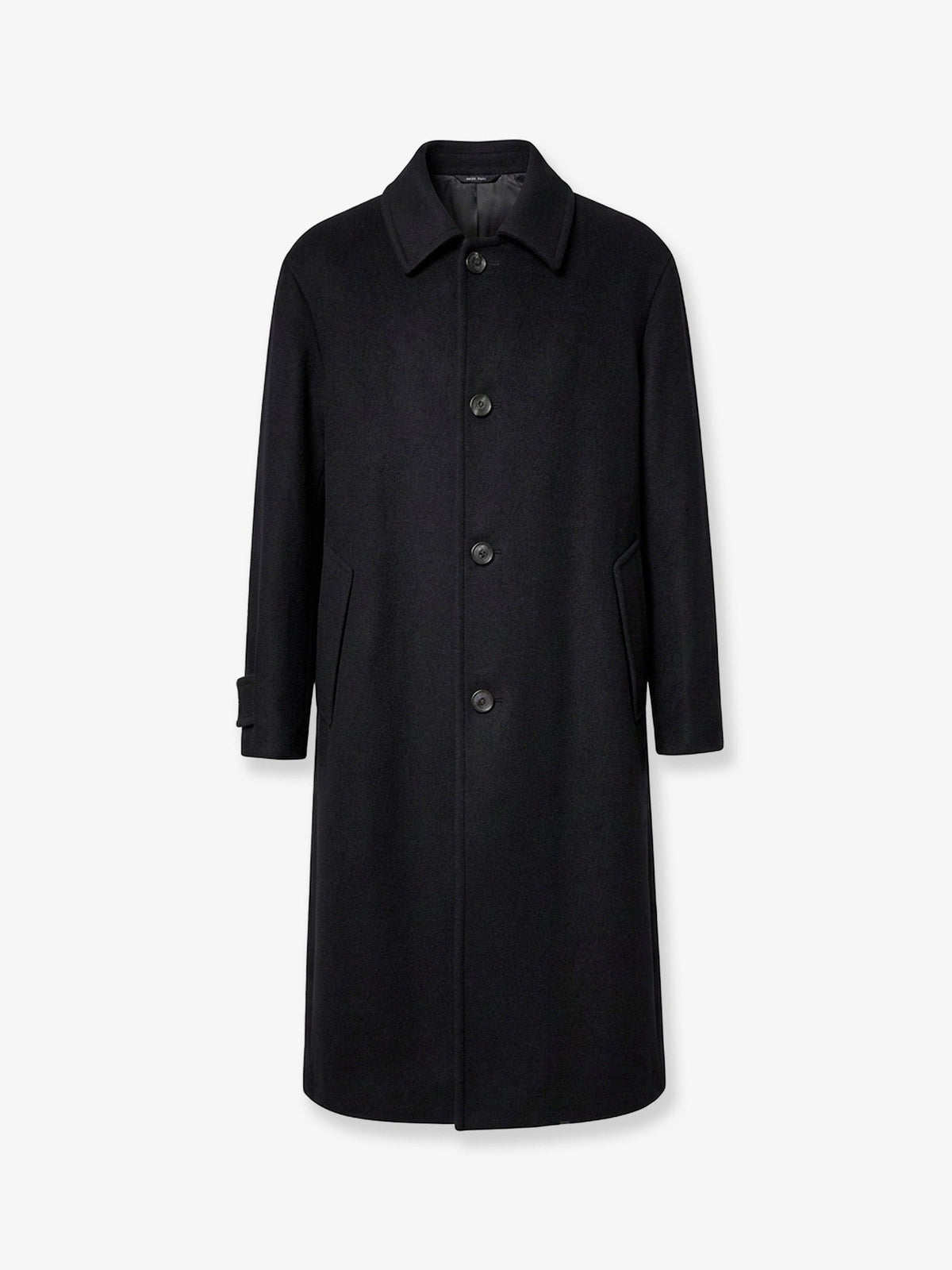 Single-breasted double-faced wool and cashmere cloth coat
