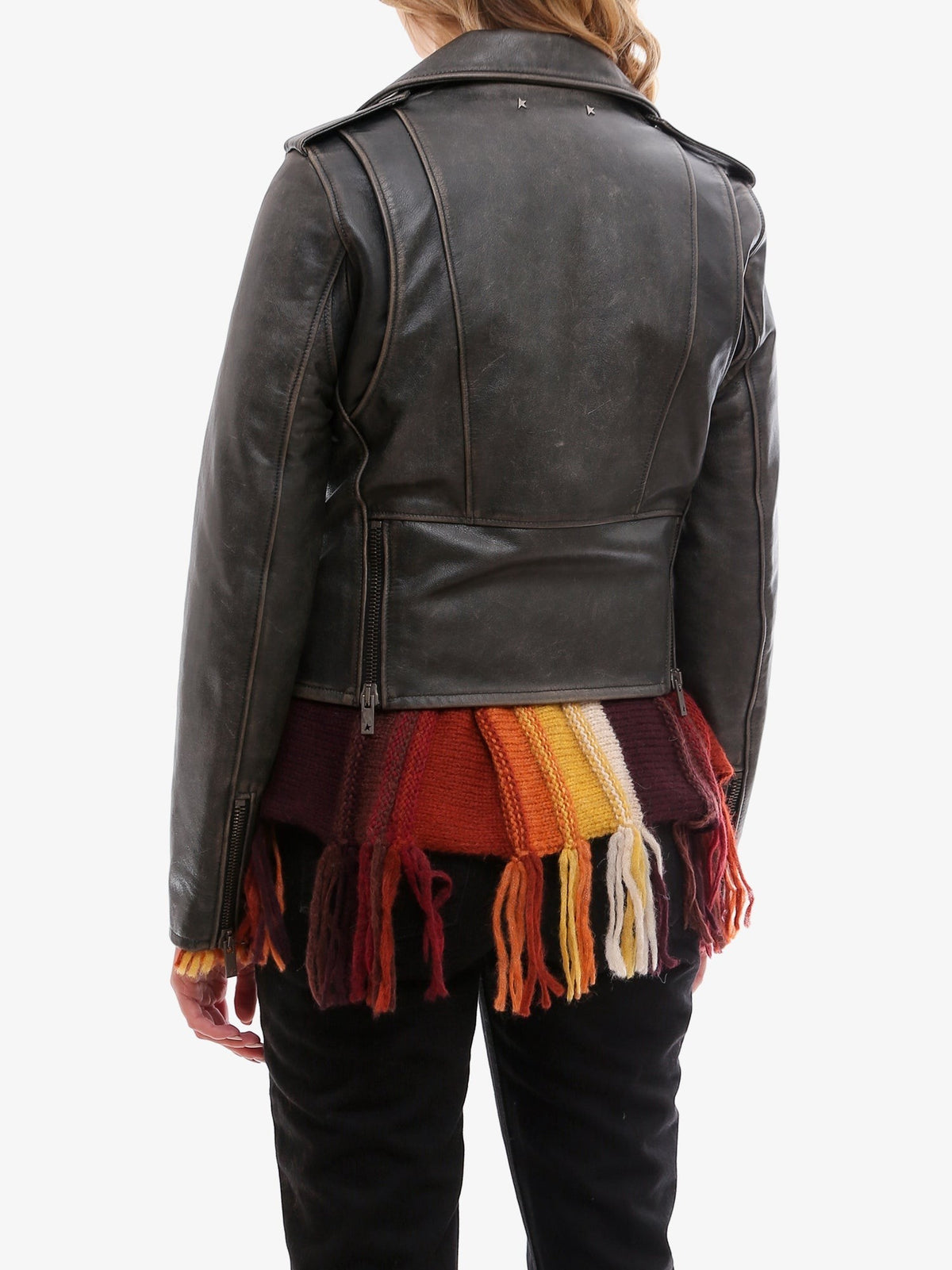 Slim fit Destiny lived-in effect leather biker 4