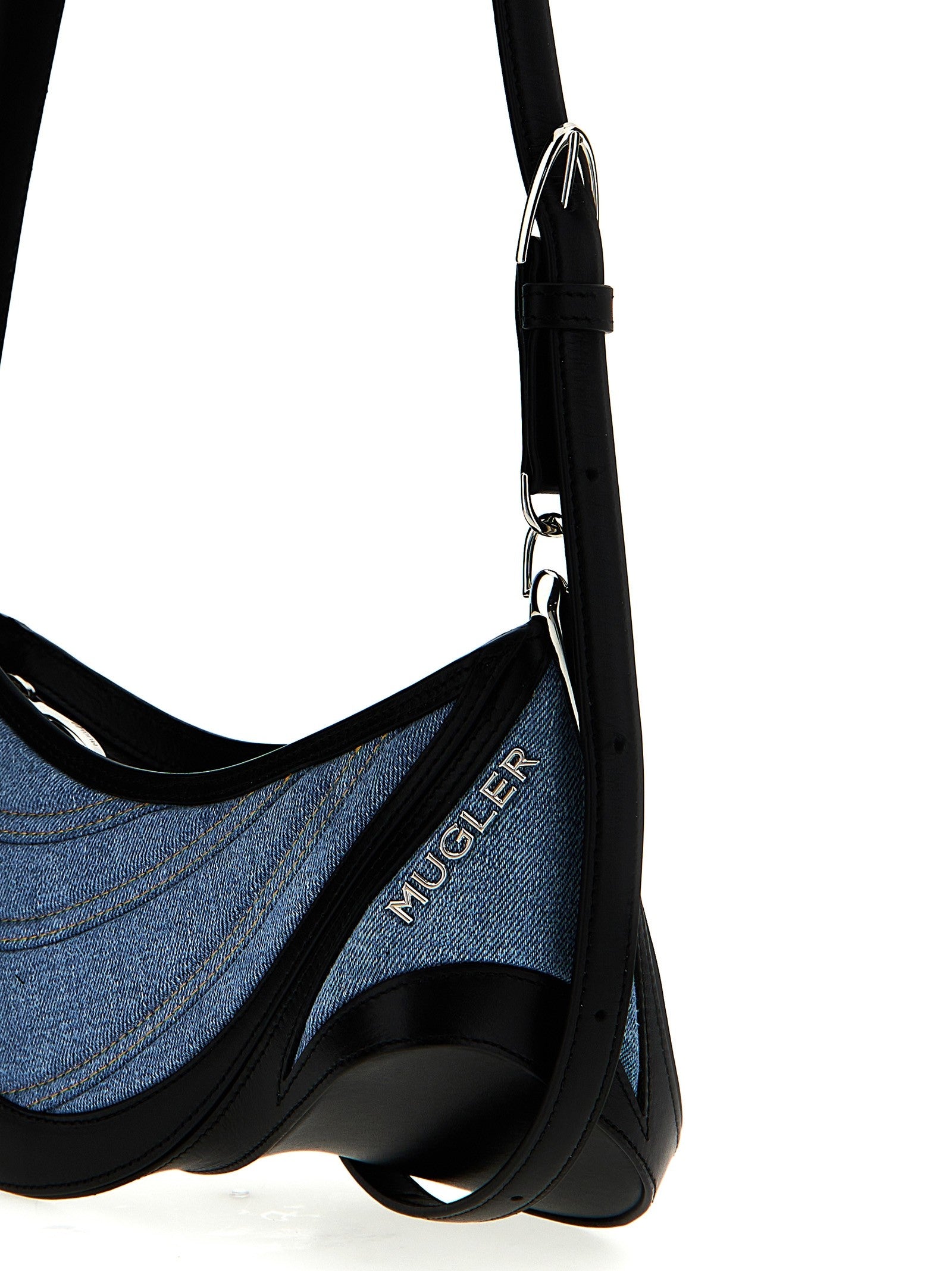 'small denim spiral curve 01' shoulder bag 3