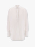 Stand collar organic cotton shirt