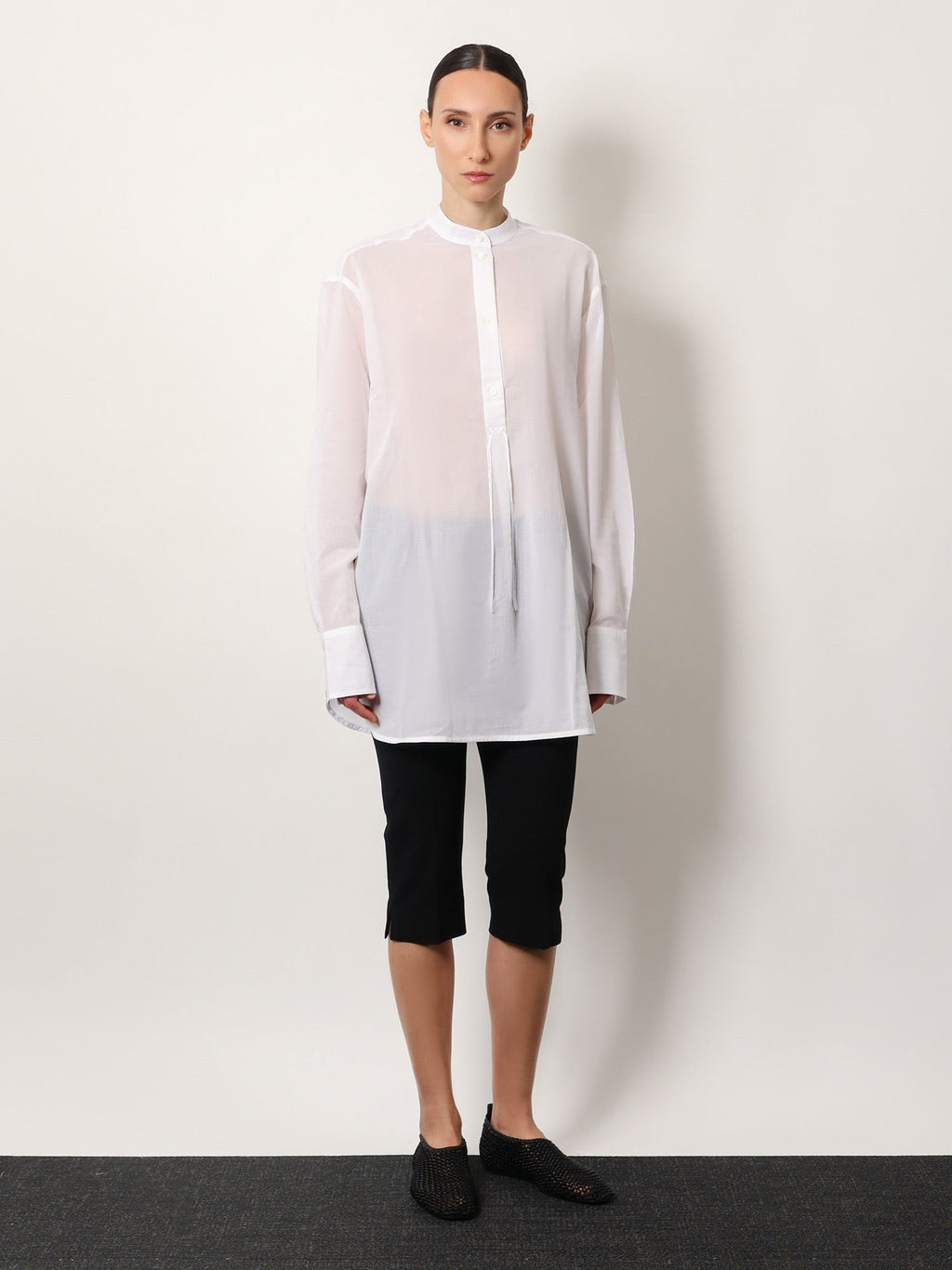 Stand collar organic cotton shirt 2