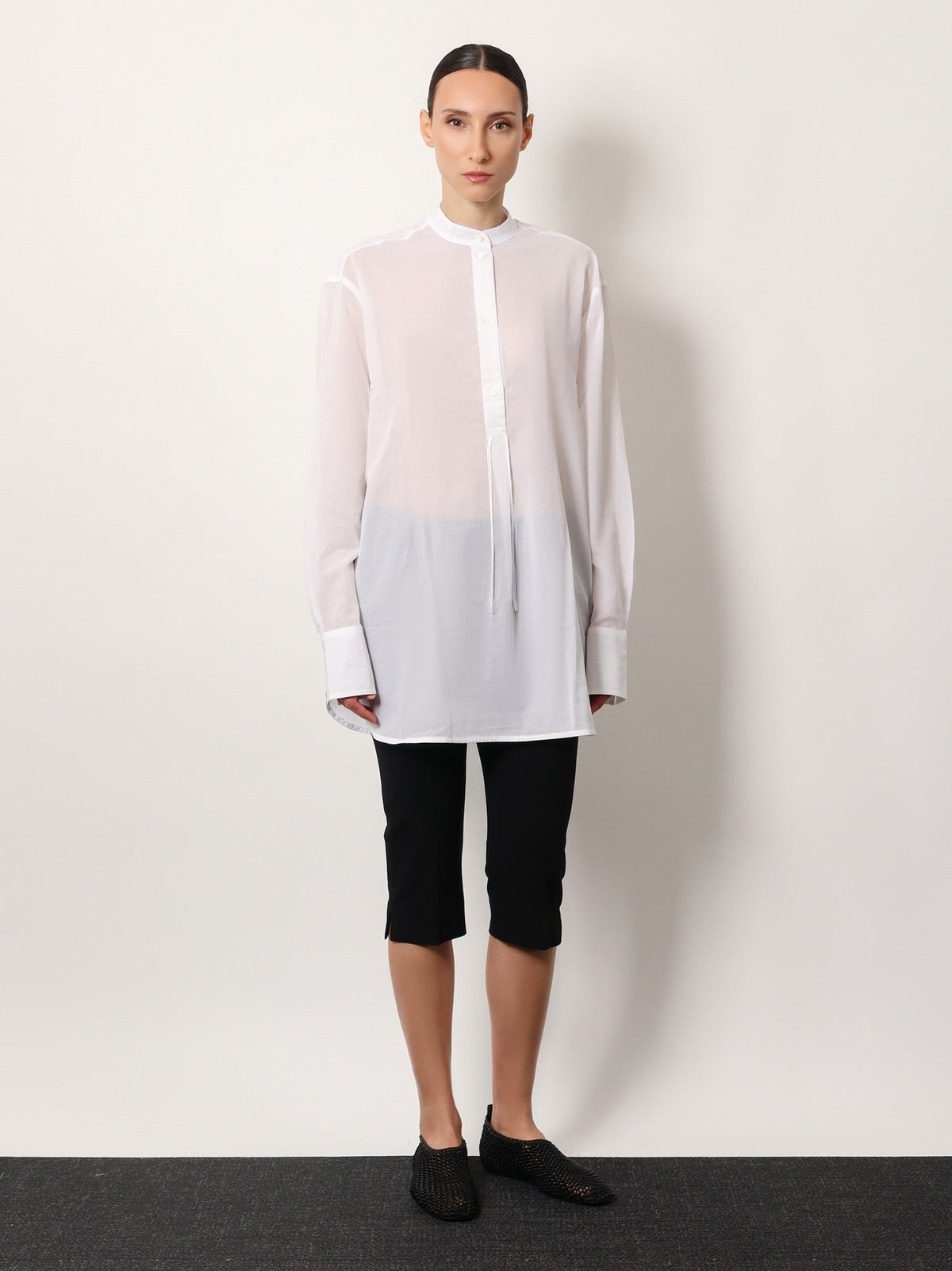 Stand collar organic cotton shirt 2