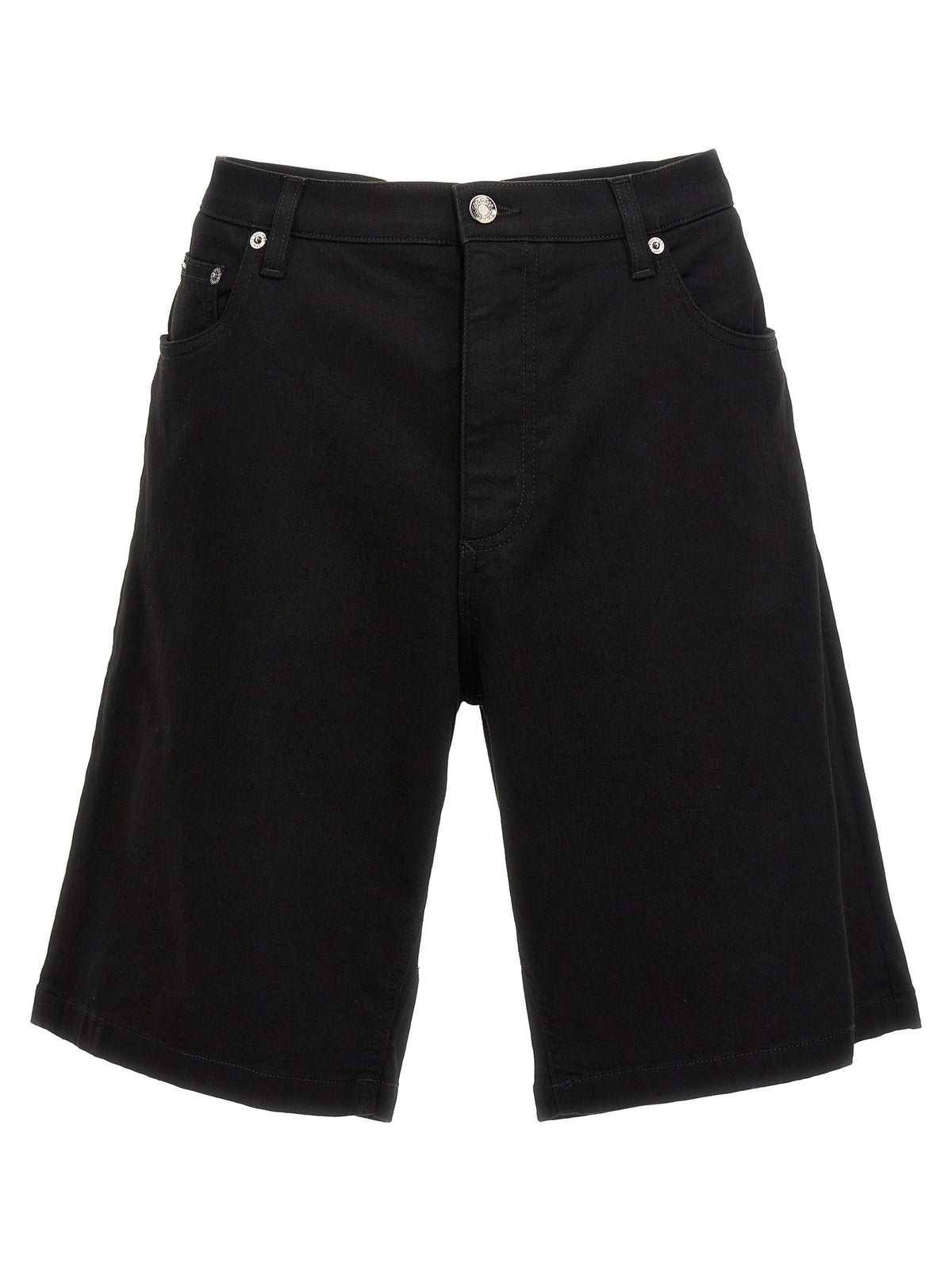 Stretch denim bermuda shorts