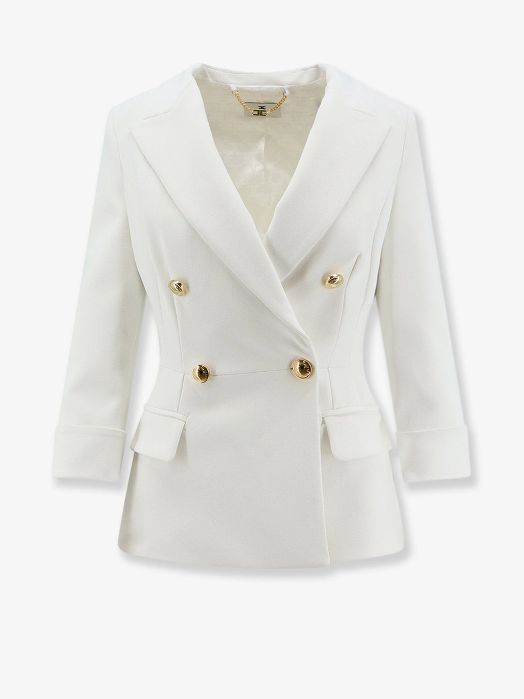 Stretch fabric blazer with logo cufflinks