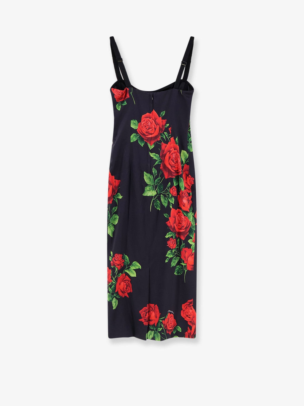 Stretch silk dress with iconic Rose print 2