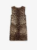 Stretch silk dress with Leopard print