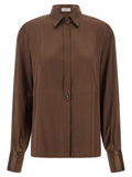 Stretch silk satin shirt