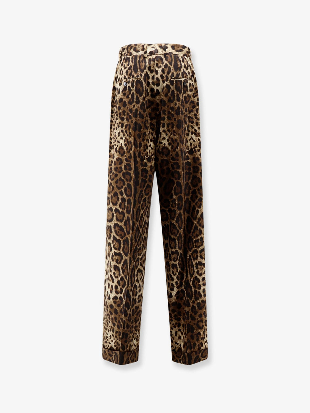 Stretch wool trousers with animal print 2