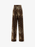 Stretch wool trousers with animal print